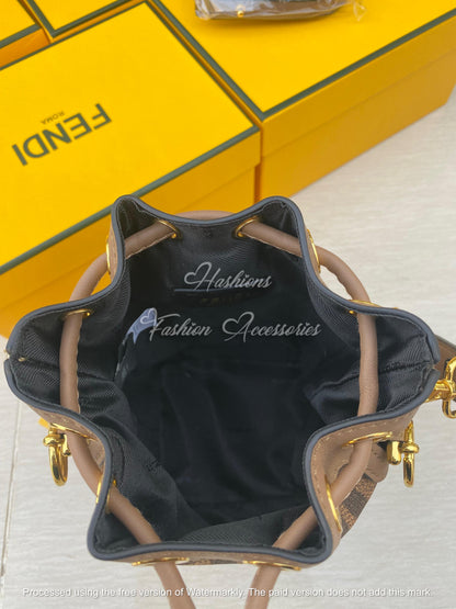 Mini Patterned Drawstring Bucket Bag | Designer Crossbody