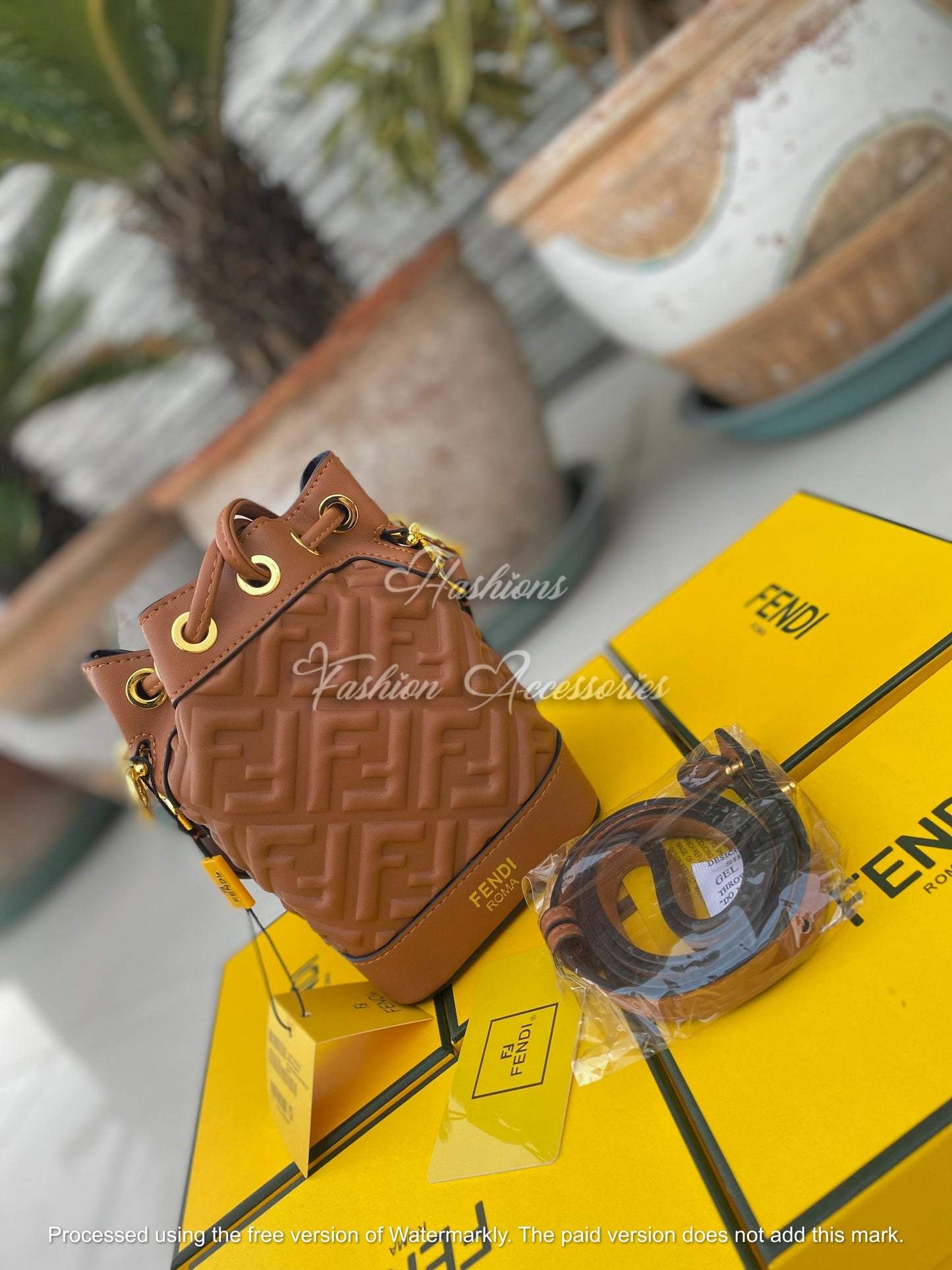 Mini Patterned Drawstring Bucket Bag | Designer Crossbody