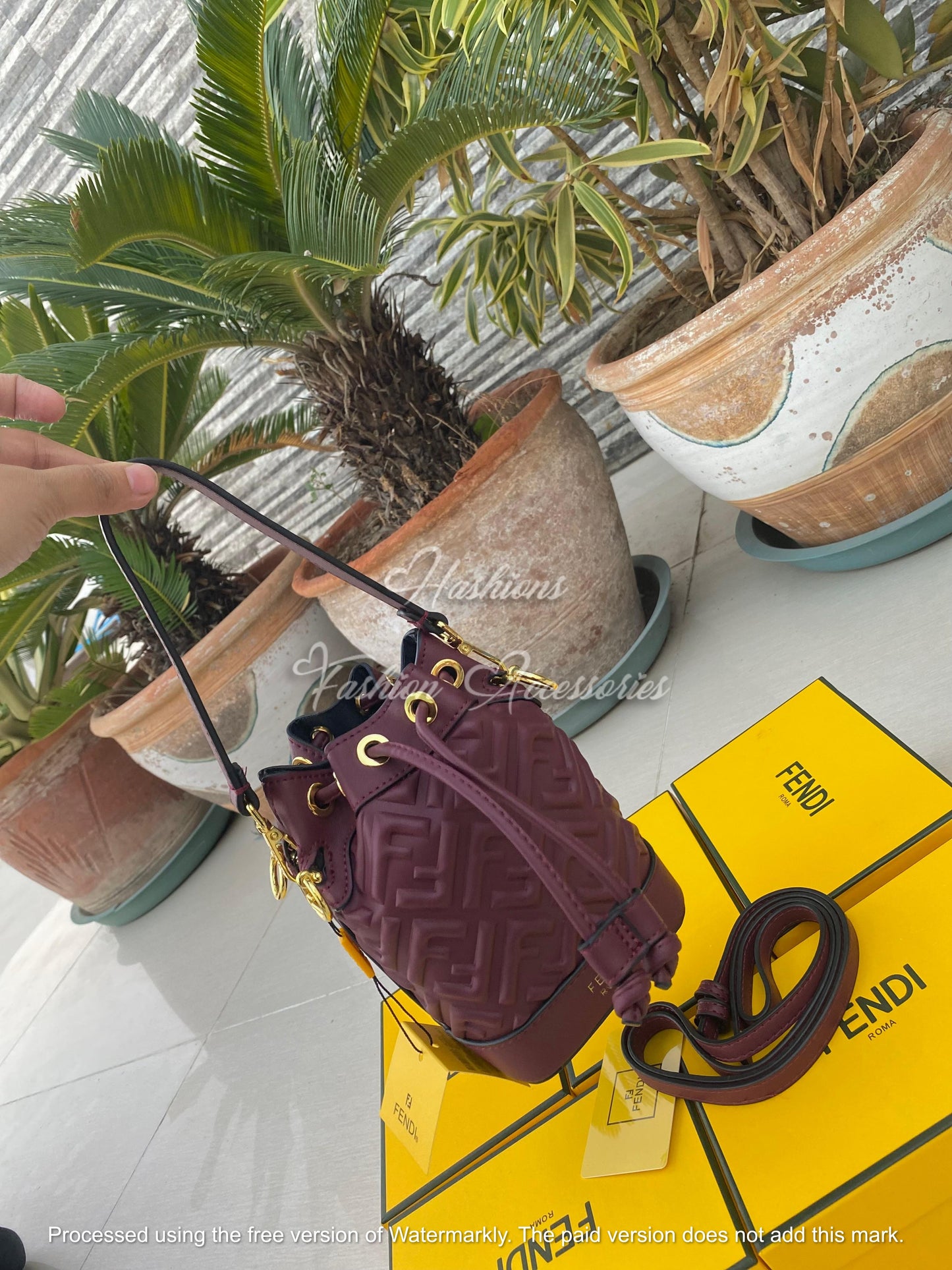 Mini Patterned Drawstring Bucket Bag | Designer Crossbody