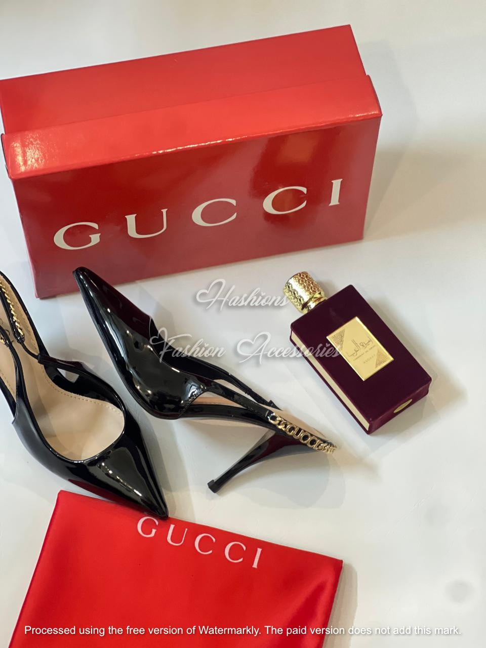 Chain-Back Patent Heels – Women’s Luxury Pointed Toe Pumps (Red & Black)