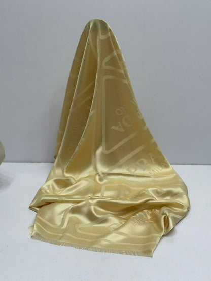 Premium Monogram Silk Scarf for Women – Luxury Soft Satin Wrap