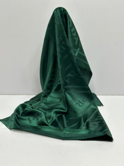 Premium Monogram Silk Scarf for Women – Luxury Soft Satin Wrap