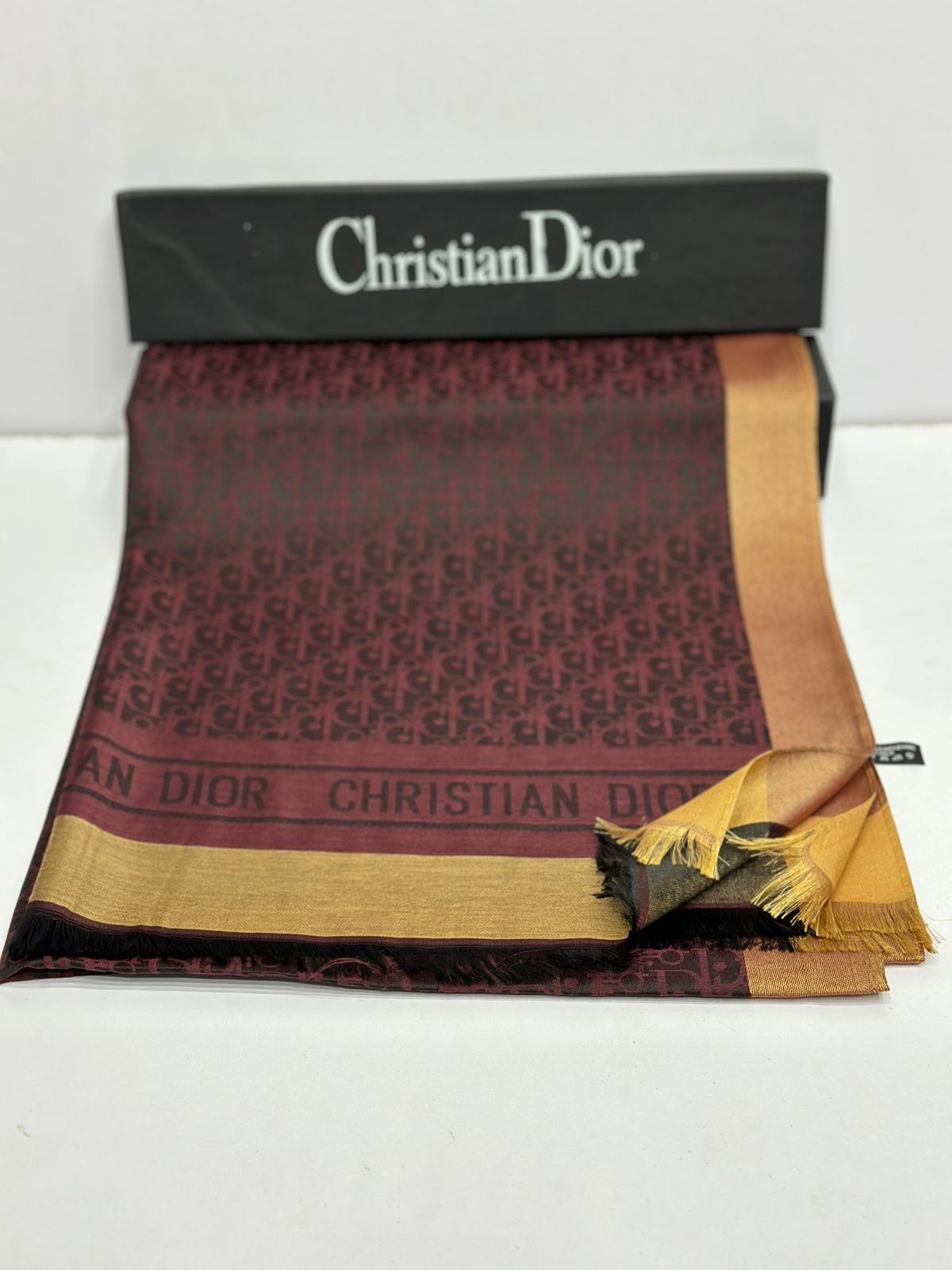 Luxury Monogram Silk Scarf for Women – Premium Soft Shine