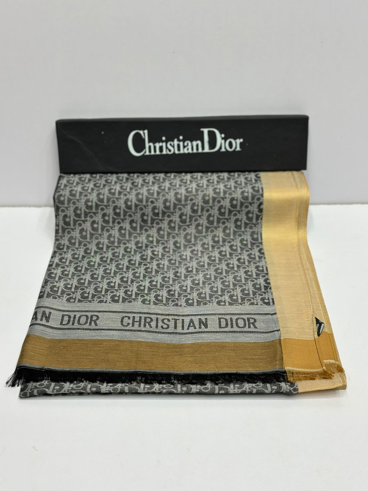 Luxury Monogram Silk Scarf for Women – Premium Soft Shine