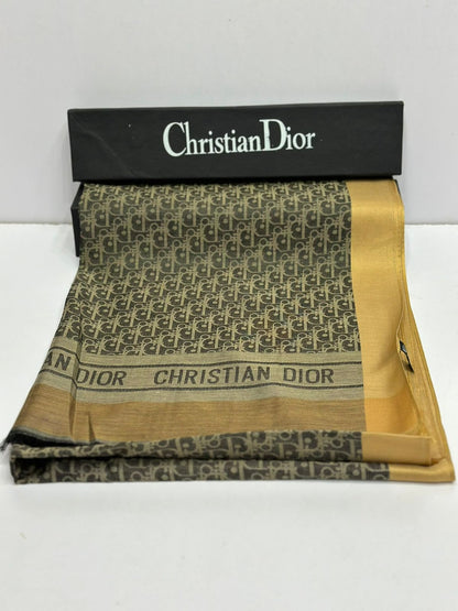 Luxury Monogram Silk Scarf for Women – Premium Soft Shine