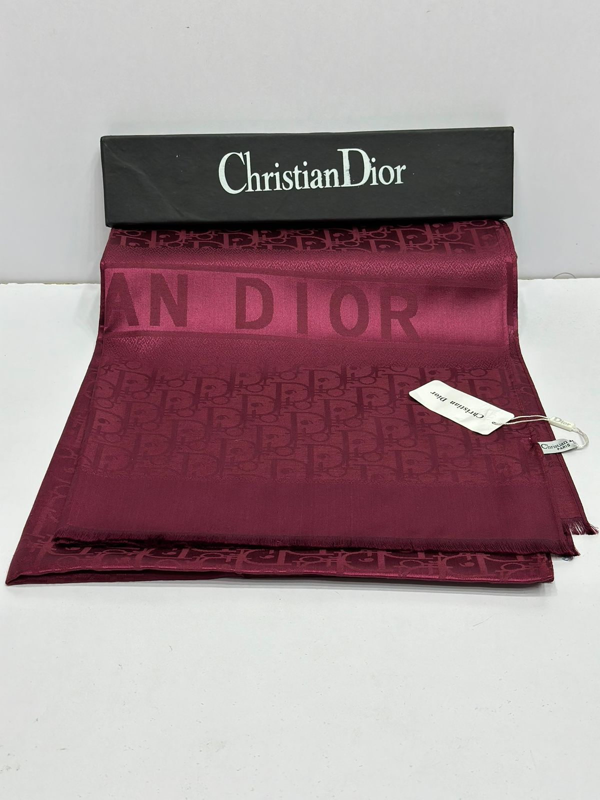 Luxury Monogram Silk Scarf for Women – Premium Soft Shine