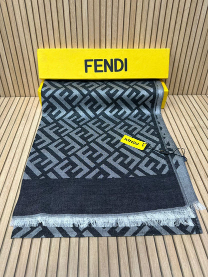 Luxury Geometric Monogram Soft-Weave Pashmina Scarf