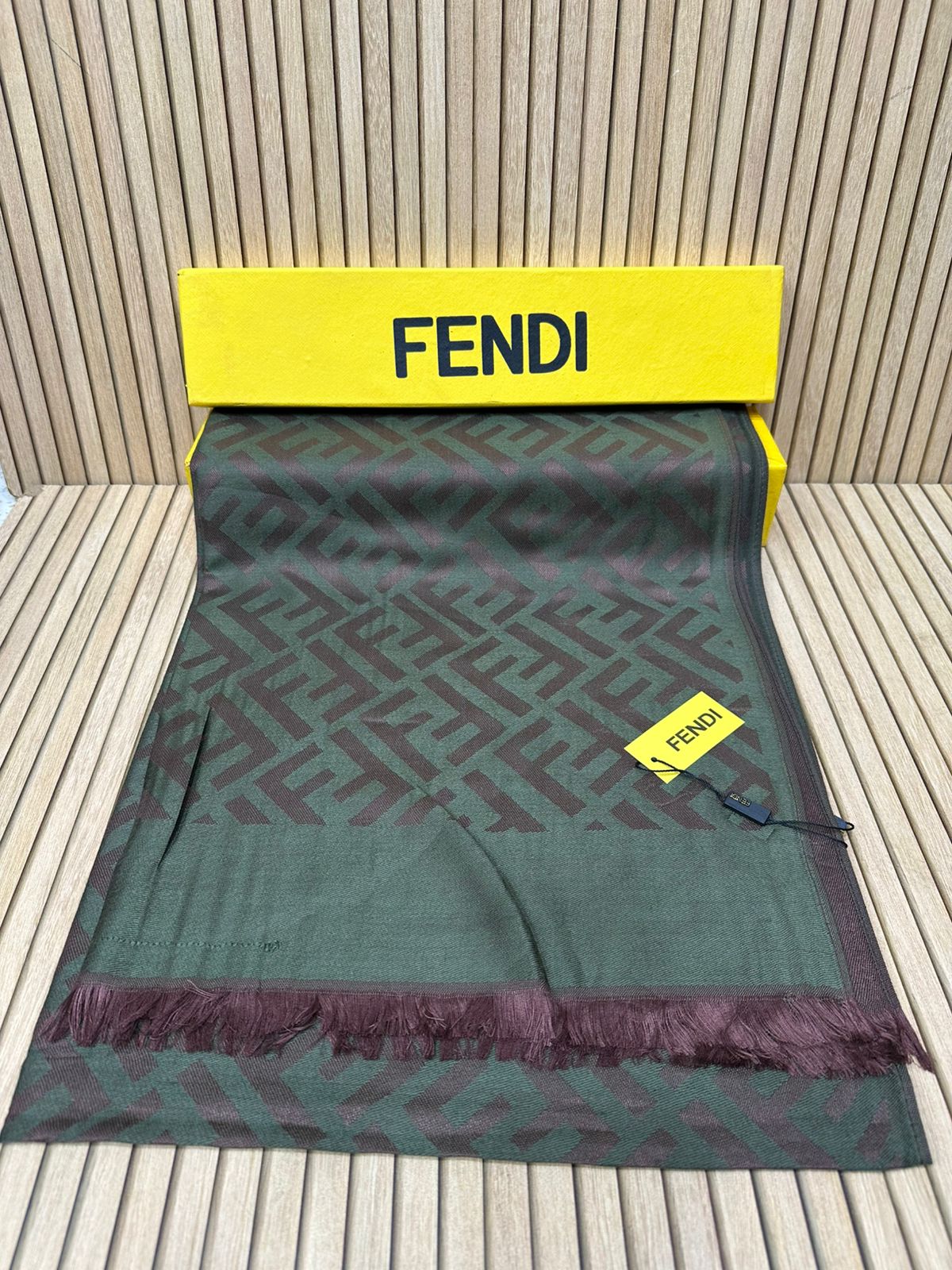 Luxury Geometric Monogram Soft-Weave Pashmina Scarf