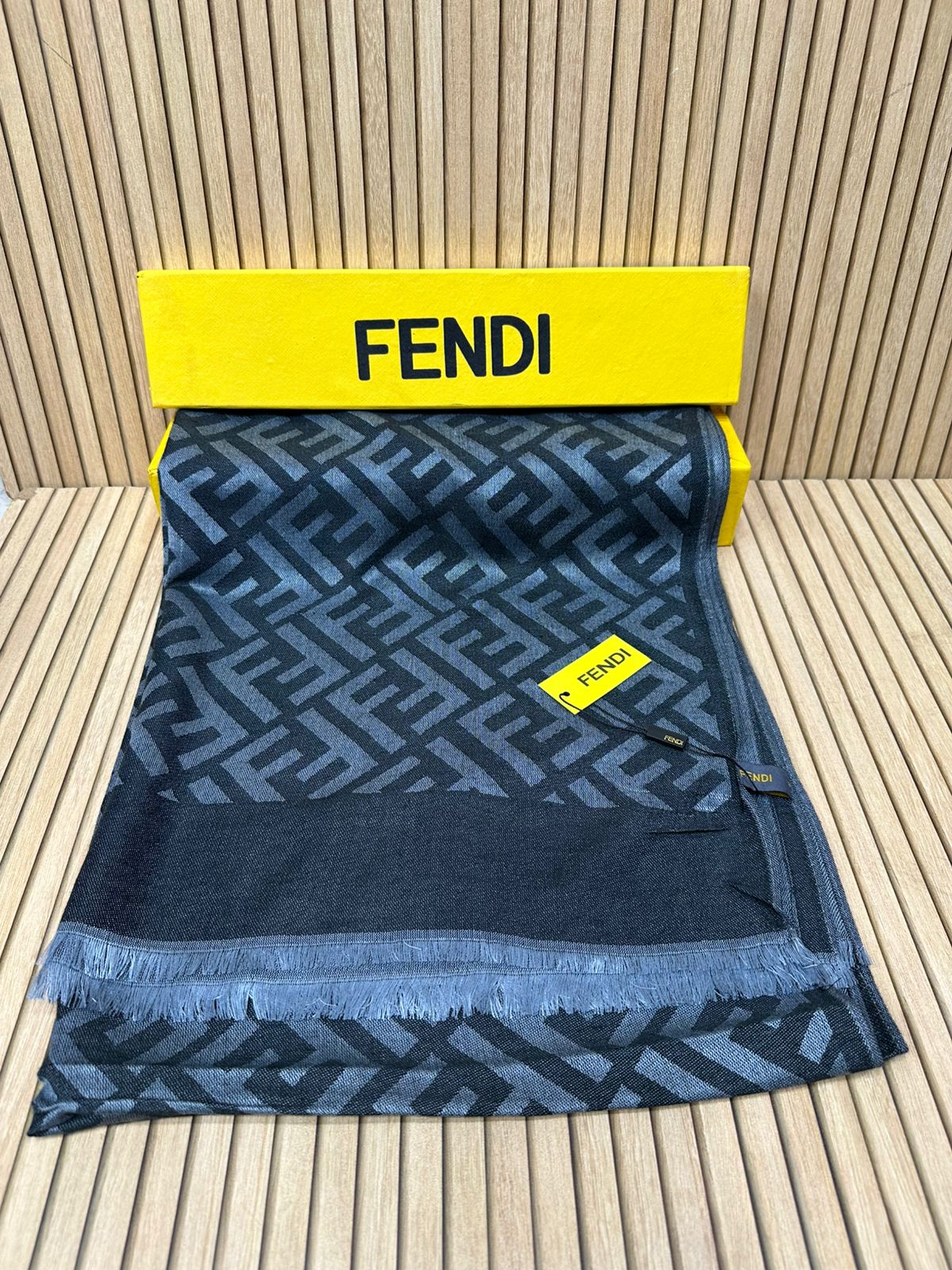 Luxury Geometric Monogram Soft-Weave Pashmina Scarf