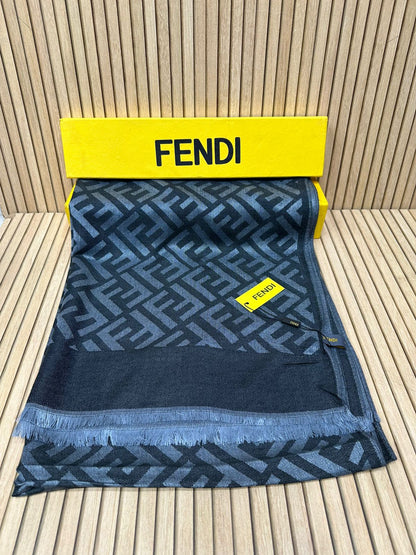 Luxury Geometric Monogram Soft-Weave Pashmina Scarf