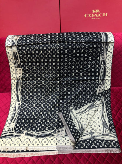 Soft Patterned Wool Shawl for Women – Warm Winter Scarf & Modest Wrap