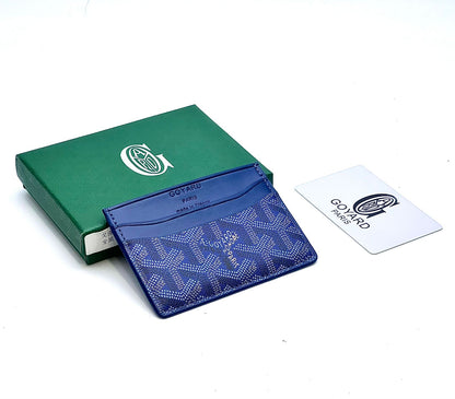 Luxury Style Slim Cardholder Wallet | Coated Canvas & Leather Texture | Minimalist 5-Slot Credit Card Case for Men & Women - Chevron Pattern