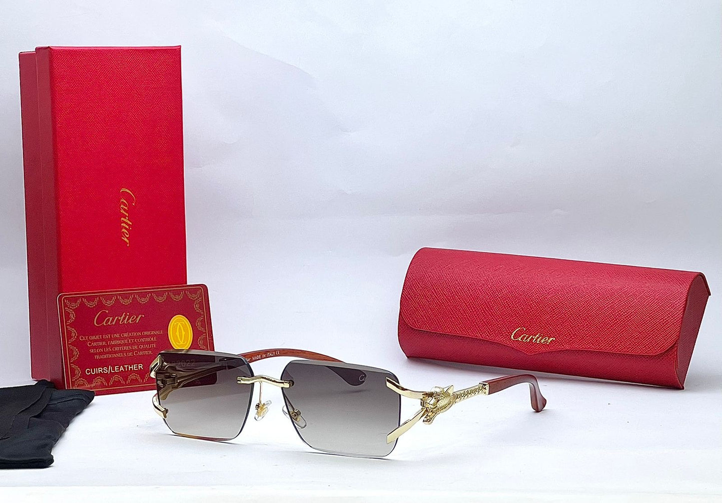 Rimless Square Sunglasses for Men & Women – Luxury Metal Frame, Gradient UV Protection Lenses