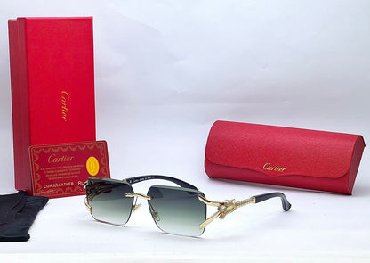 Rimless Square Sunglasses for Men & Women – Luxury Metal Frame, Gradient UV Protection Lenses