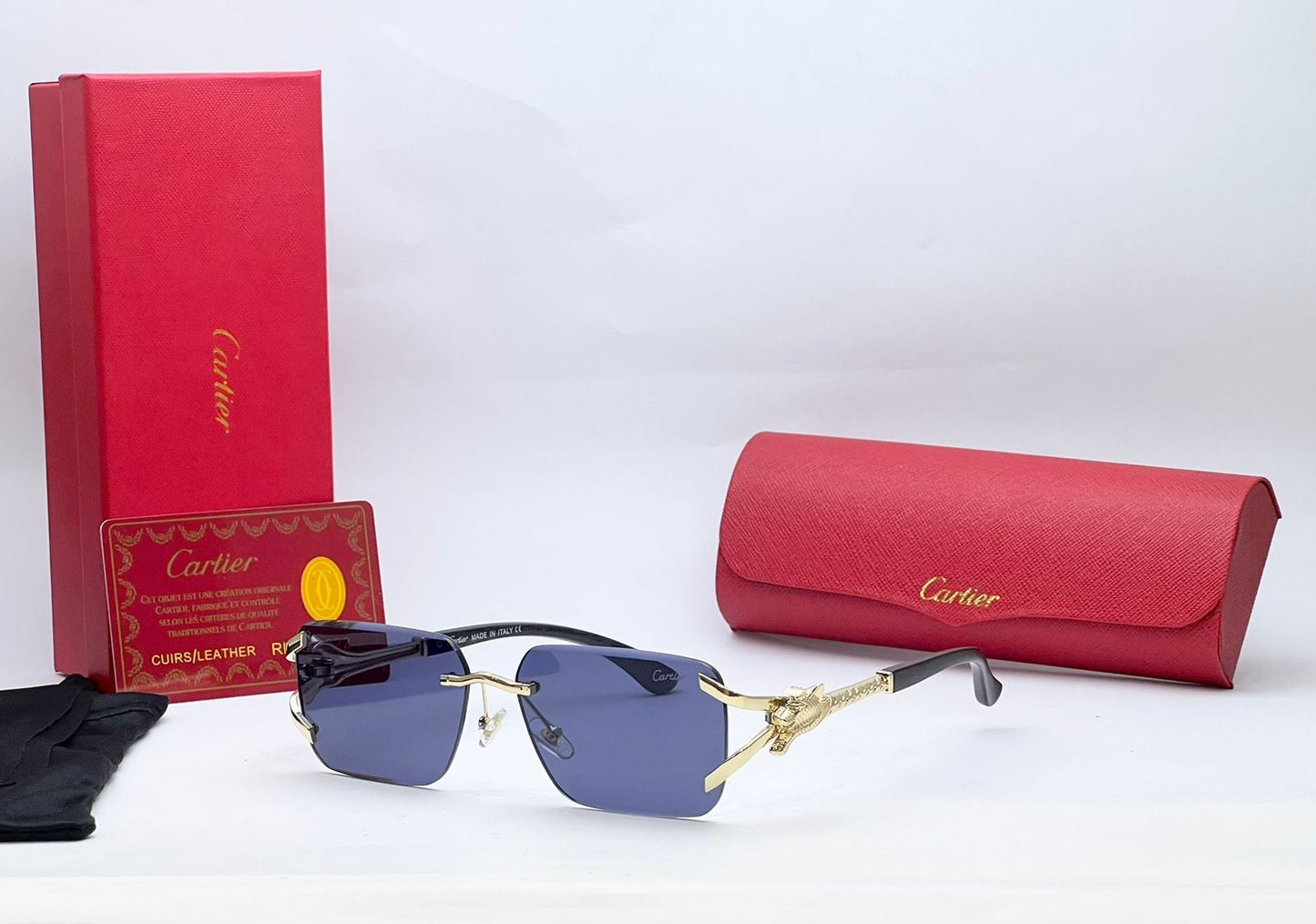 Rimless Square Sunglasses for Men & Women – Luxury Metal Frame, Gradient UV Protection Lenses