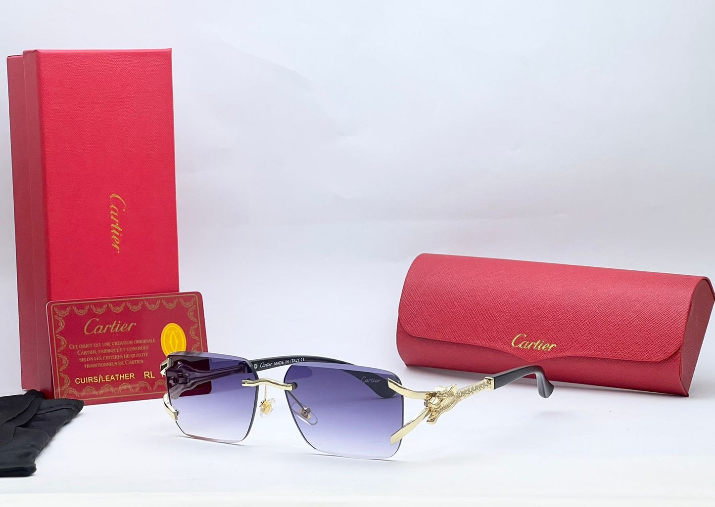 Rimless Square Sunglasses for Men & Women – Luxury Metal Frame, Gradient UV Protection Lenses