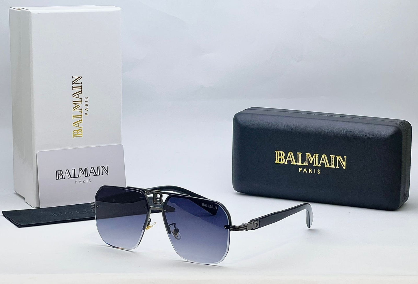 Men’s Square Aviator Sunglasses – Gradient UV Protection Lenses, Premium Metal Frame