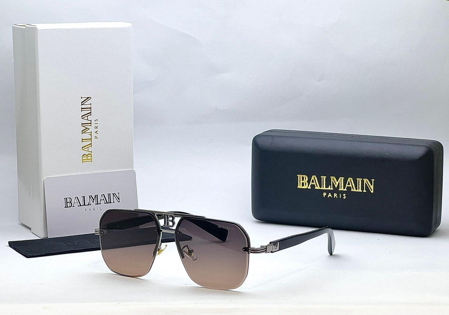 Men’s Square Aviator Sunglasses – Gradient UV Protection Lenses, Premium Metal Frame