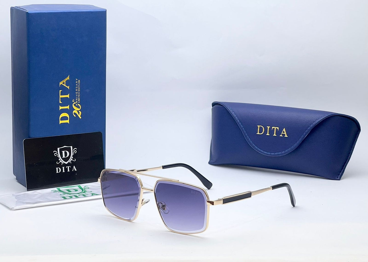 Unisex Square Sunglasses – Gradient UV Protection Lenses, Premium Metal Frame