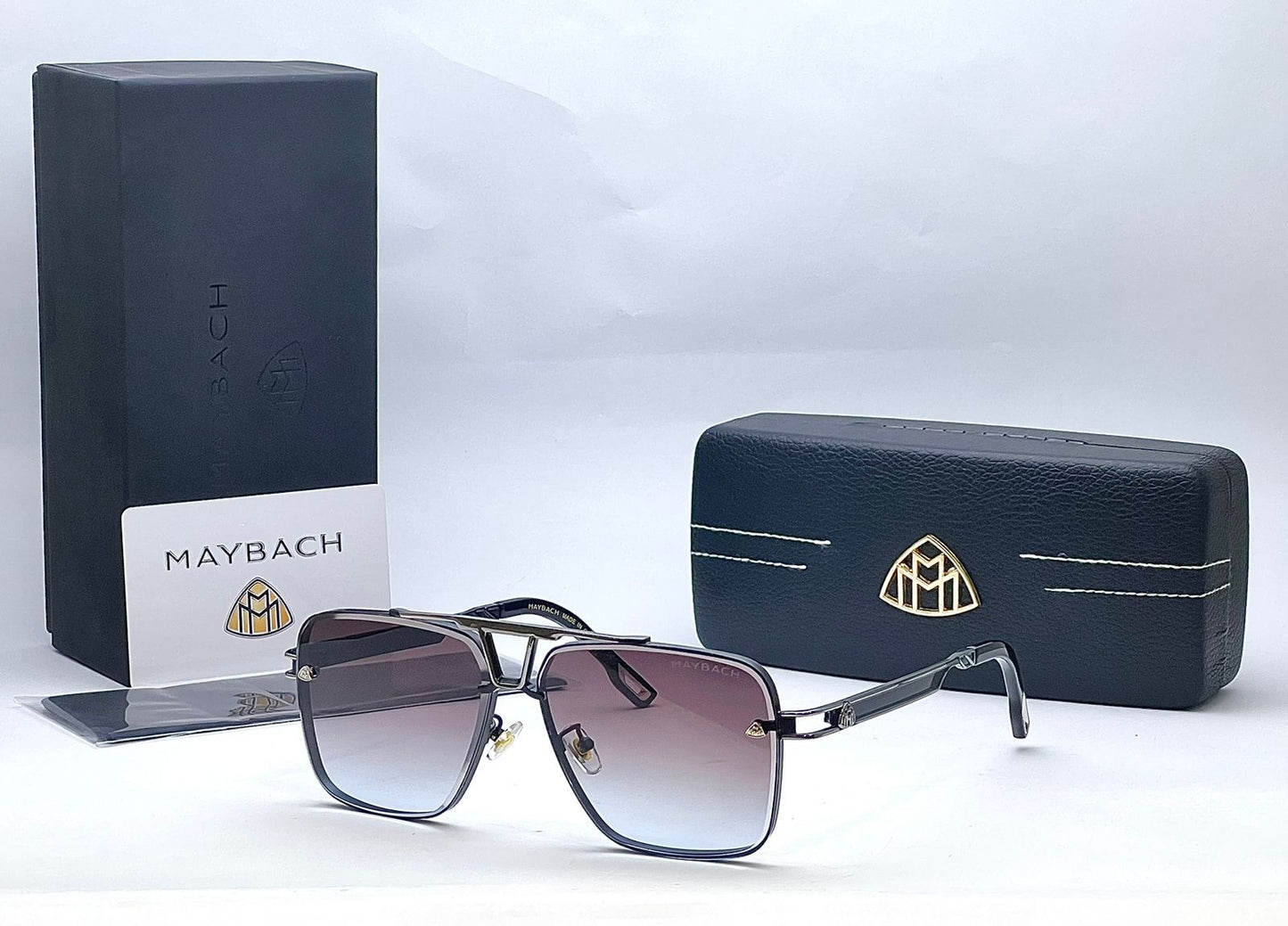 Luxury Square Metal Sunglasses for Men – UV400 Gradient Lens Designer Style Shades