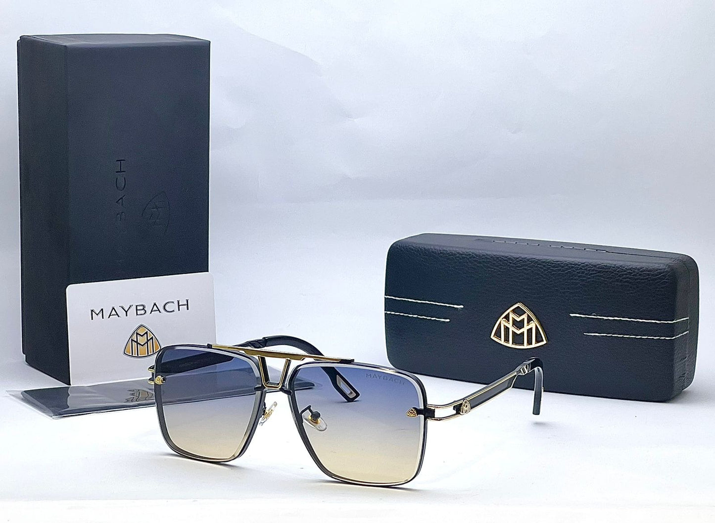 Luxury Square Metal Sunglasses for Men – UV400 Gradient Lens Designer Style Shades