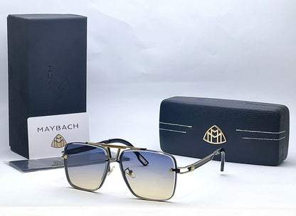 Luxury Square Metal Sunglasses for Men – UV400 Gradient Lens Designer Style Shades