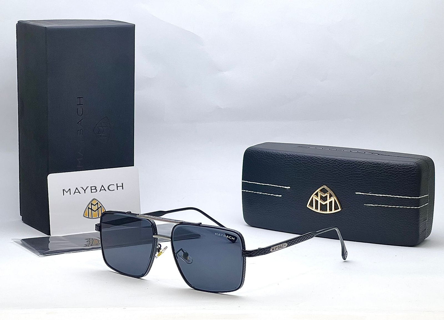 Luxury Square Sunglasses for Men – UV400 Flat Top Metal Frame Premium Shades