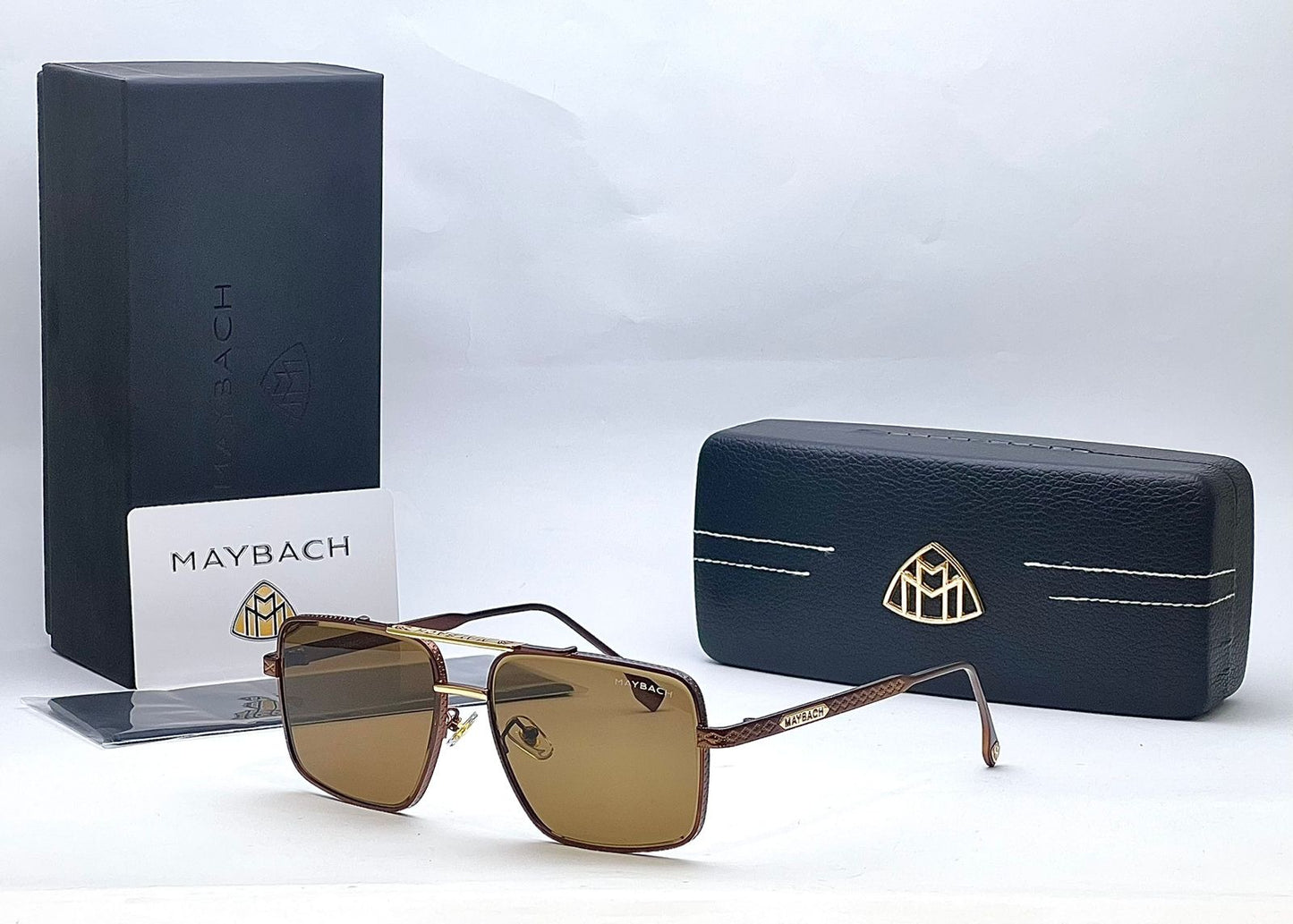 Luxury Square Sunglasses for Men – UV400 Flat Top Metal Frame Premium Shades