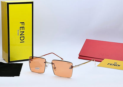 Rimless Square Sunglasses for Men & Women – Minimal Metal Frame