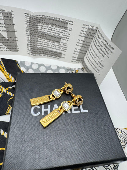 Gold-Tone Crystal Drop Earrings for Women | Elegant Statement Dangle Jewelry