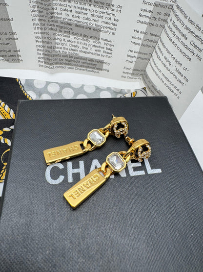 Gold-Tone Crystal Drop Earrings for Women | Elegant Statement Dangle Jewelry