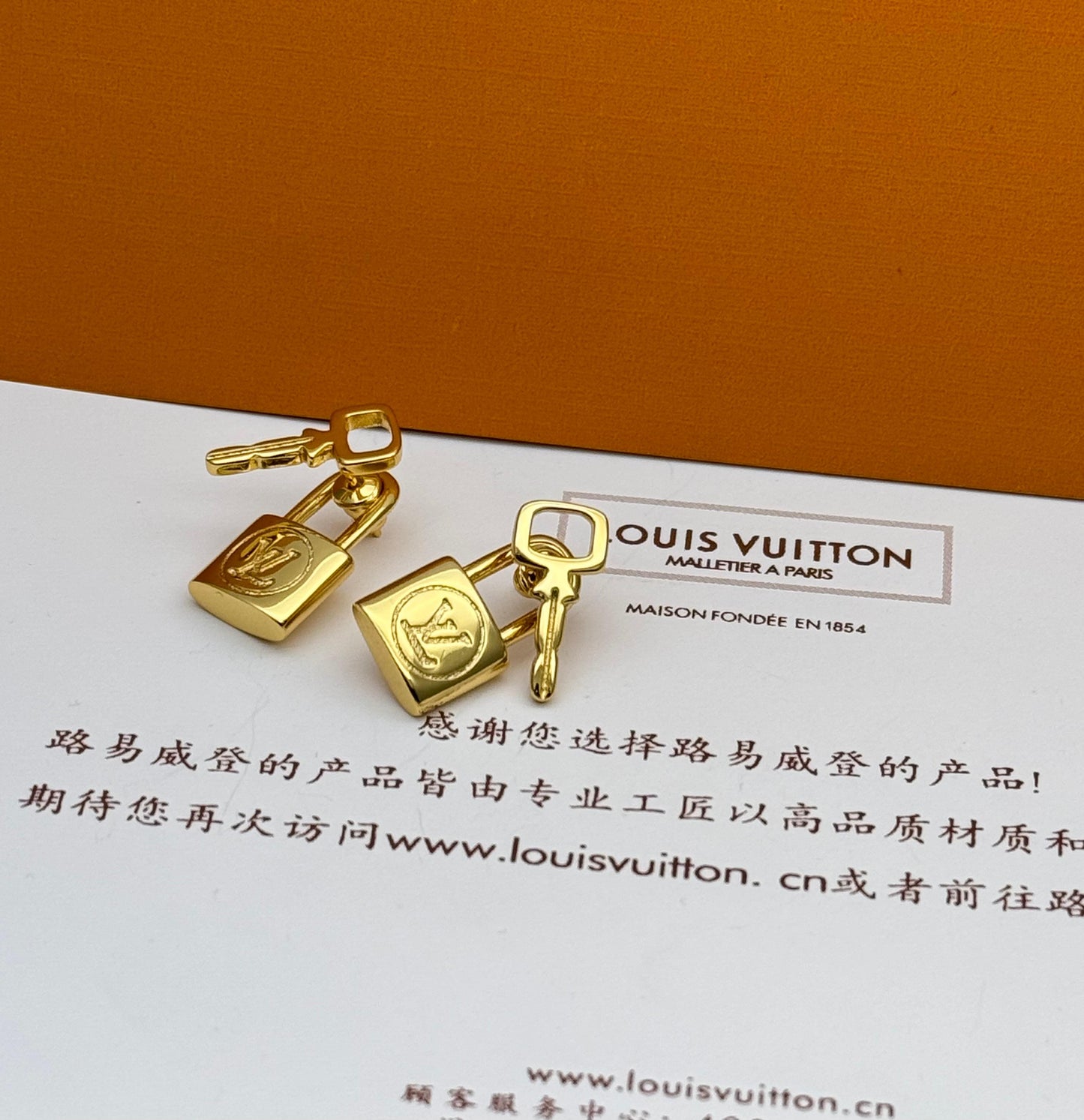 Gold-Tone Lock & Key Stud Earrings for Women | Minimal Statement Jewelry