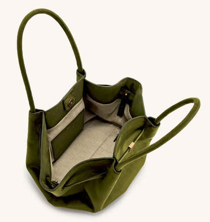 Suede Medium Tote Bag for Women – Minimalist Soft Suede Handbag