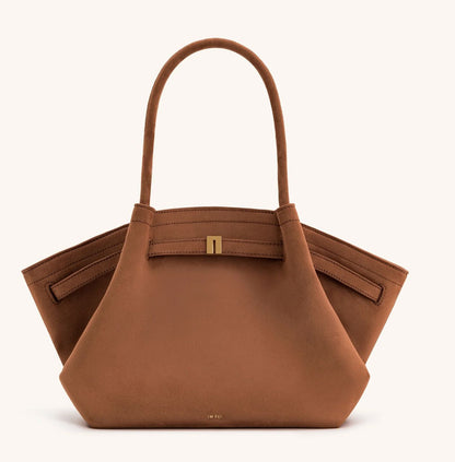 Suede Medium Tote Bag for Women – Minimalist Soft Suede Handbag