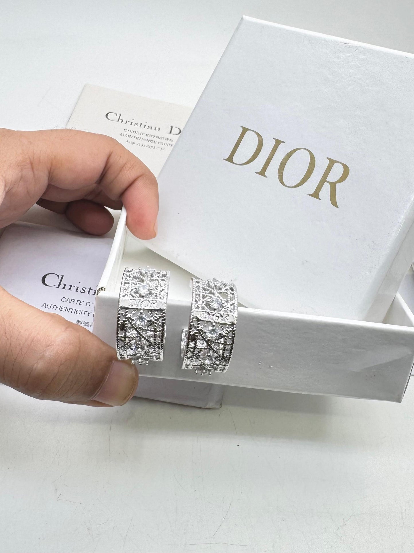 Wide Crystal Hoop Earrings – Textured Gold & Silver Statement Hoops for Women