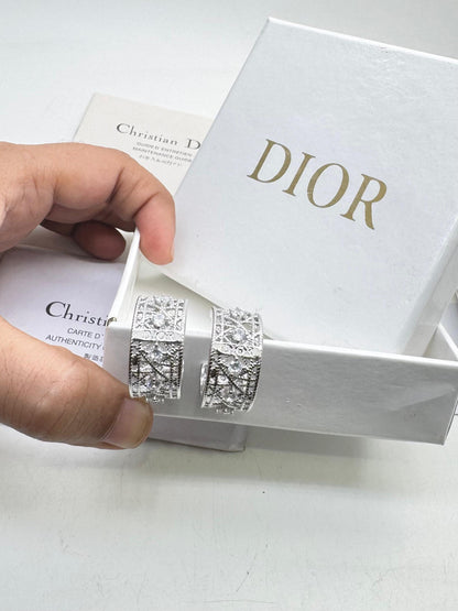 Wide Crystal Hoop Earrings – Textured Gold & Silver Statement Hoops for Women