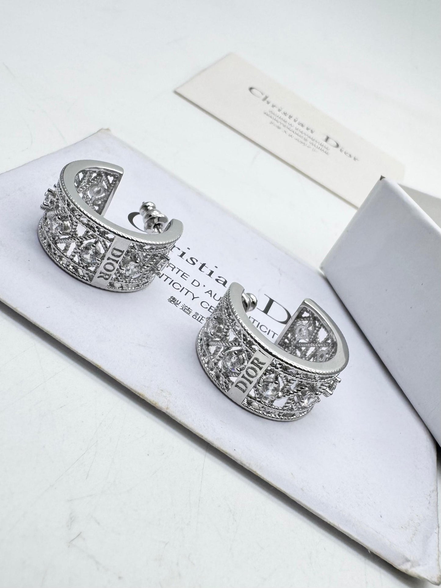 Wide Crystal Hoop Earrings – Textured Gold & Silver Statement Hoops for Women