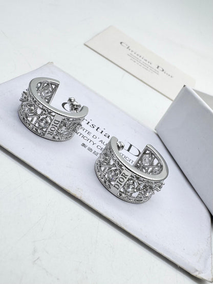 Wide Crystal Hoop Earrings – Textured Gold & Silver Statement Hoops for Women