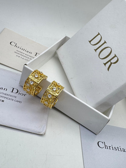 Wide Crystal Hoop Earrings – Textured Gold & Silver Statement Hoops for Women