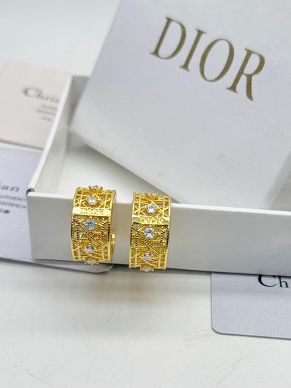 Wide Crystal Hoop Earrings – Textured Gold & Silver Statement Hoops for Women