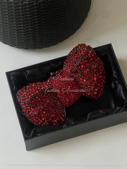 Crystal Bow Clutch – Elegant Evening Bag for Weddings & Parties