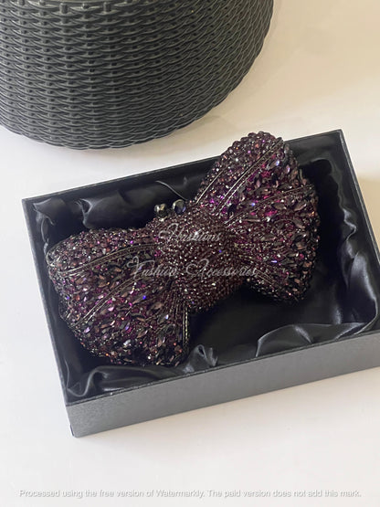 Crystal Bow Clutch – Elegant Evening Bag for Weddings & Parties