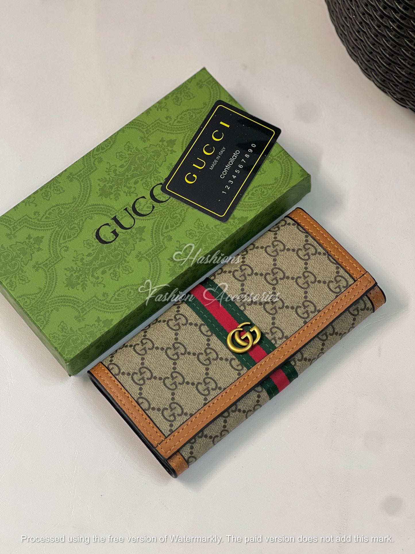 Premium Monogram Long Wallet & Card Holder – Slim Fold Wallet with Multiple Card Slots