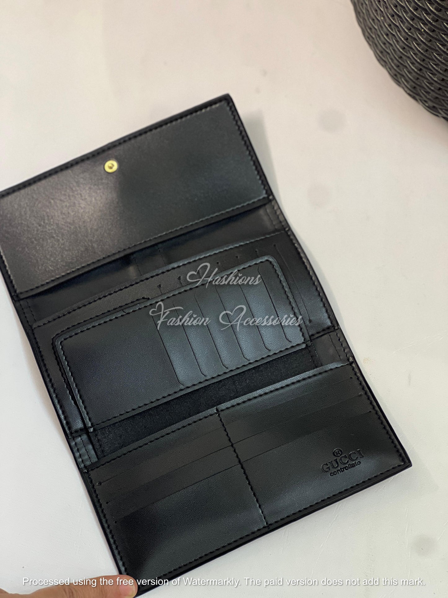 Premium Monogram Long Wallet & Card Holder – Slim Fold Wallet with Multiple Card Slots