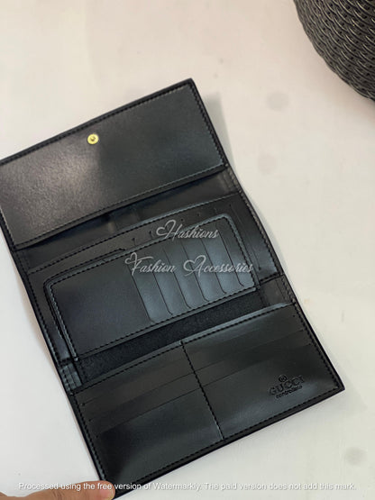 Premium Monogram Long Wallet & Card Holder – Slim Fold Wallet with Multiple Card Slots