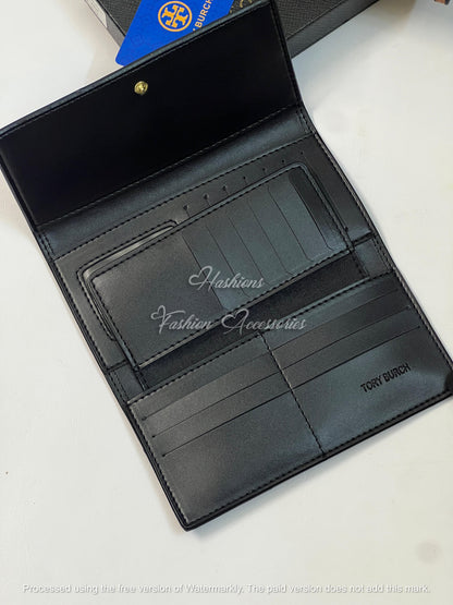 Premium Patterned Long Wallet for Women – Slim Fold Card Holder with Secure Snap Closure