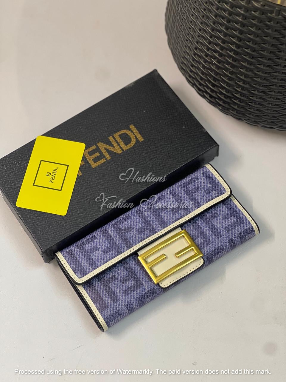 Premium Monogram Long Wallet for Women – Snap Closure Wallet with Multiple Card Slots