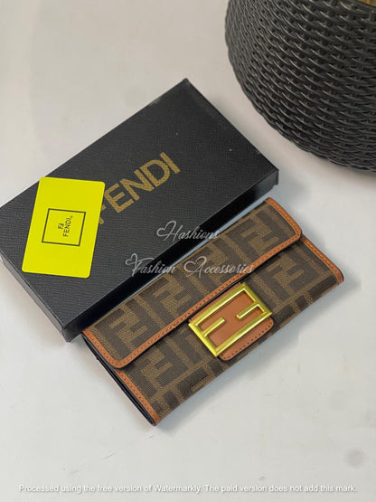 Premium Monogram Long Wallet for Women – Snap Closure Wallet with Multiple Card Slots