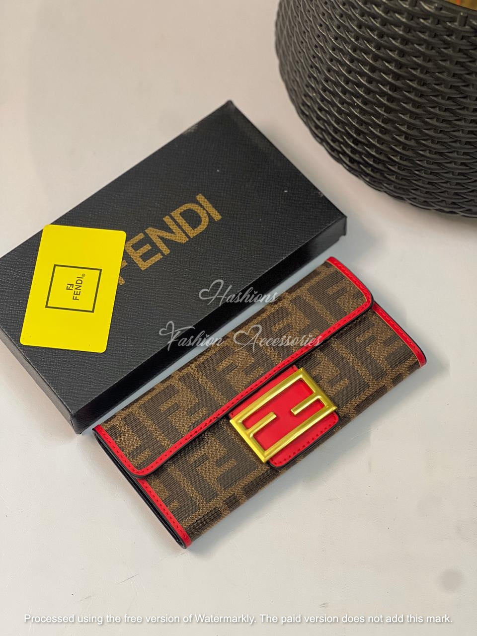 Premium Monogram Long Wallet for Women – Snap Closure Wallet with Multiple Card Slots