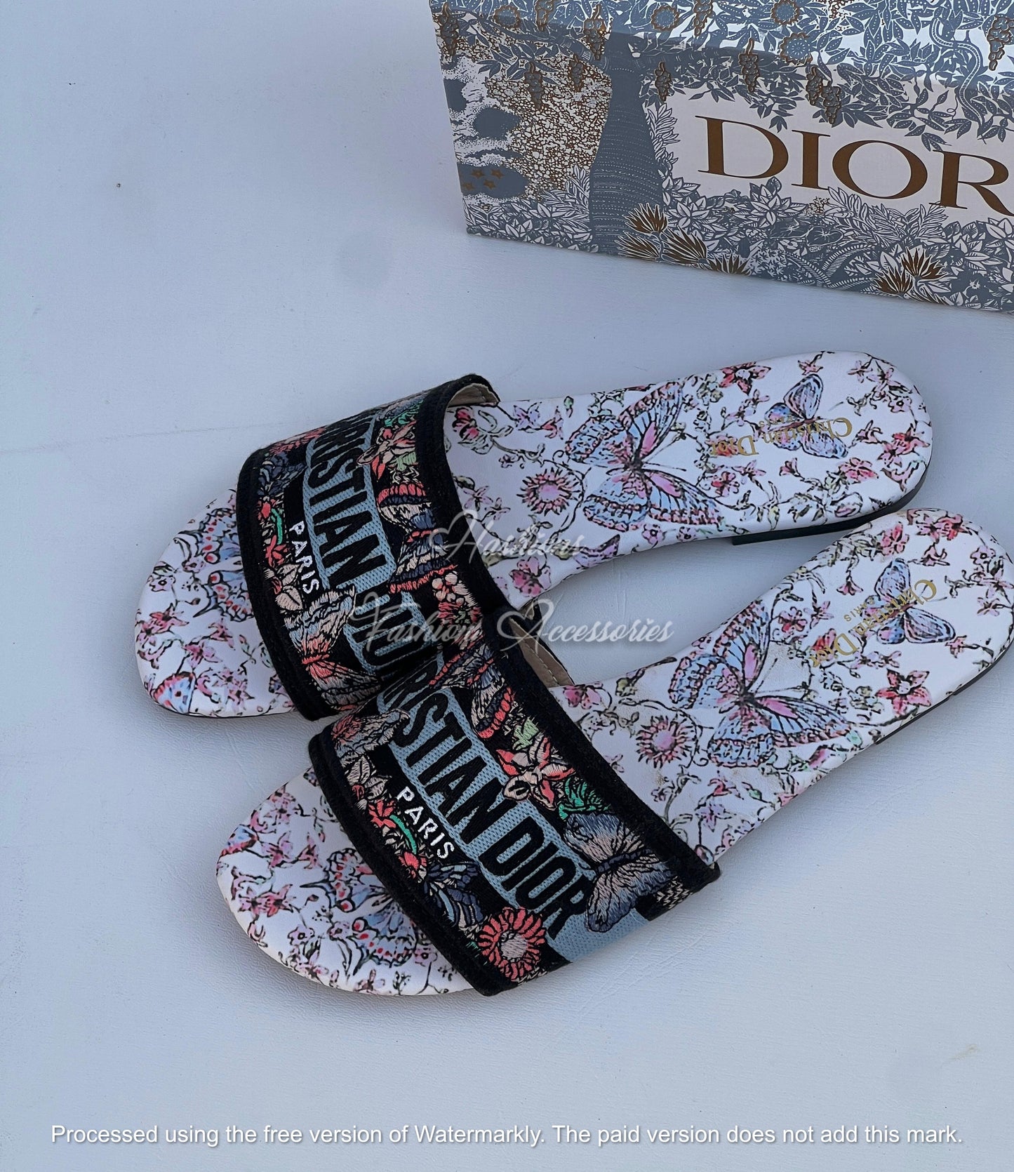 Premium Embroidered Floral Slides – Handcrafted Designer Flat Sandals for Women